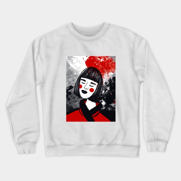 Asian woman illustration Crewneck Sweatshirt by Nastya Li